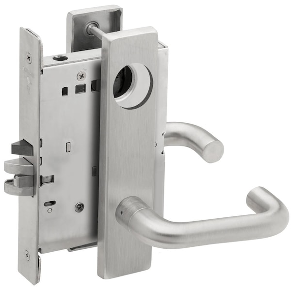 Schlage Grade 1 Classroom Security Mortise Lock, Less Cylinder, 03 Lever, L Escutcheon, Satin Chrome Finish, L9071L 03L 626 - main